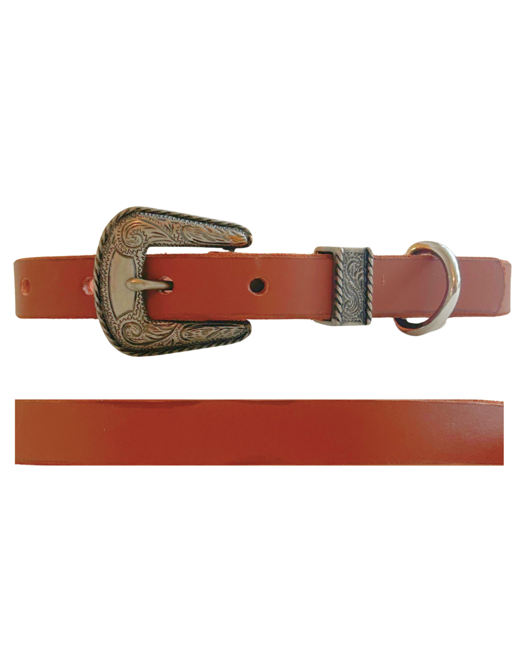 Western Buckle Leather Dog Collar
