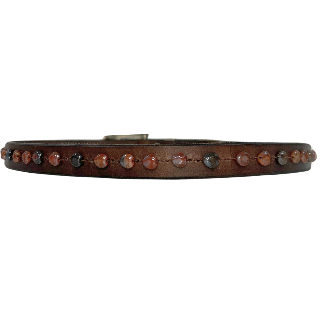 Agate Pearl Leather Belt