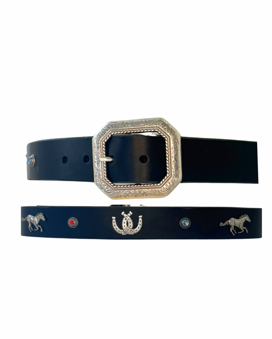 Game Day Mustang Leather Belt