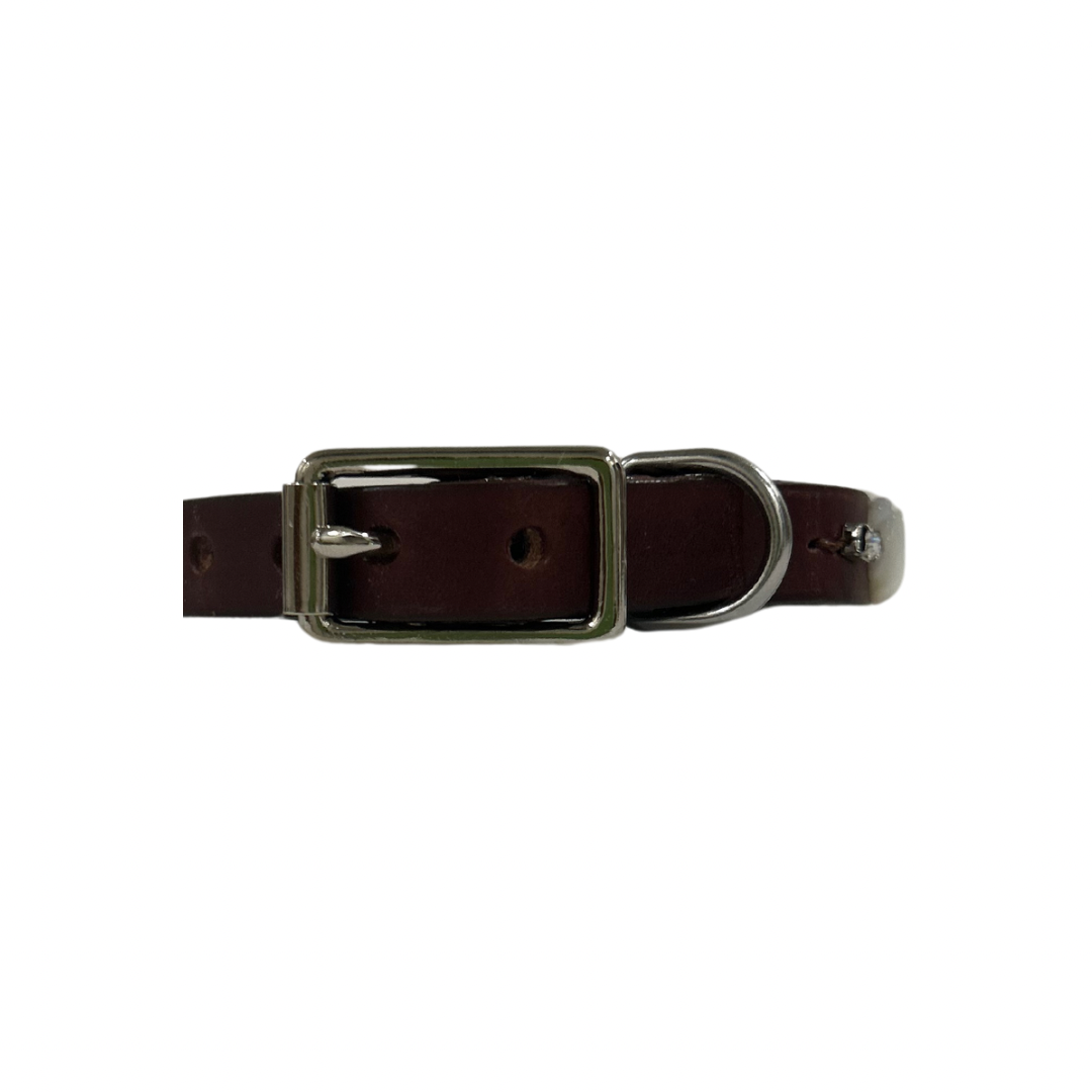 Pearl Rose Leather Cat Collar / XS Dog Collar
