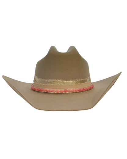 Pink Jade Hatband (Silver)