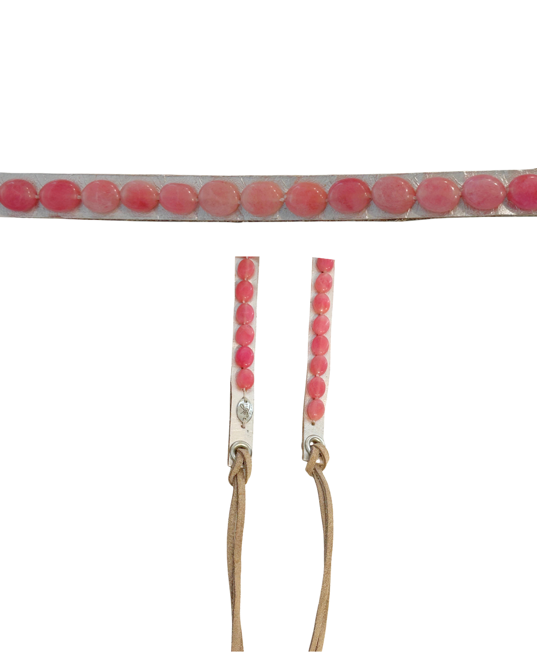 Pink Jade Hatband (Silver)