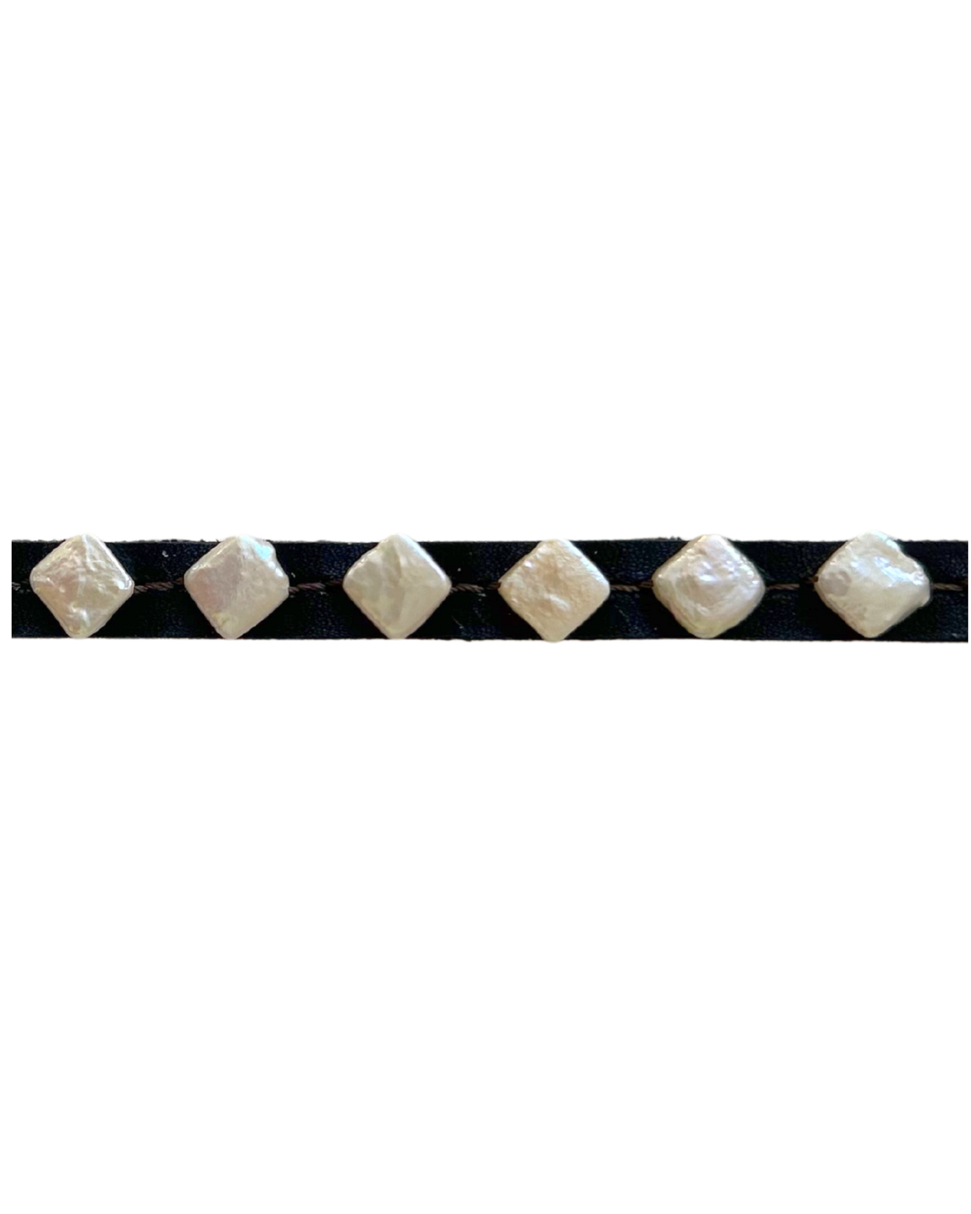 Vintage Pearl Squares Hatband (Black)