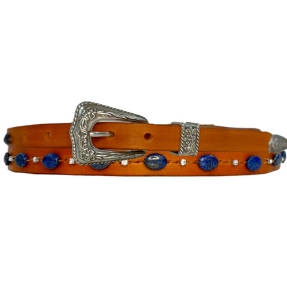 Lapis Lazuli Leather Belt