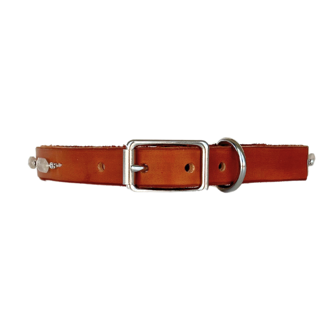 Crystal Leather Dog Collar