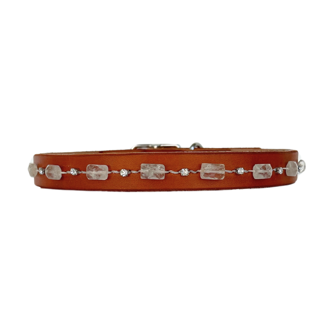 Crystal Leather Dog Collar