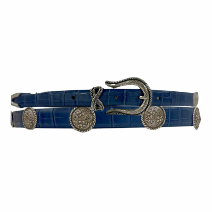 Blue Vintage Leather Belt