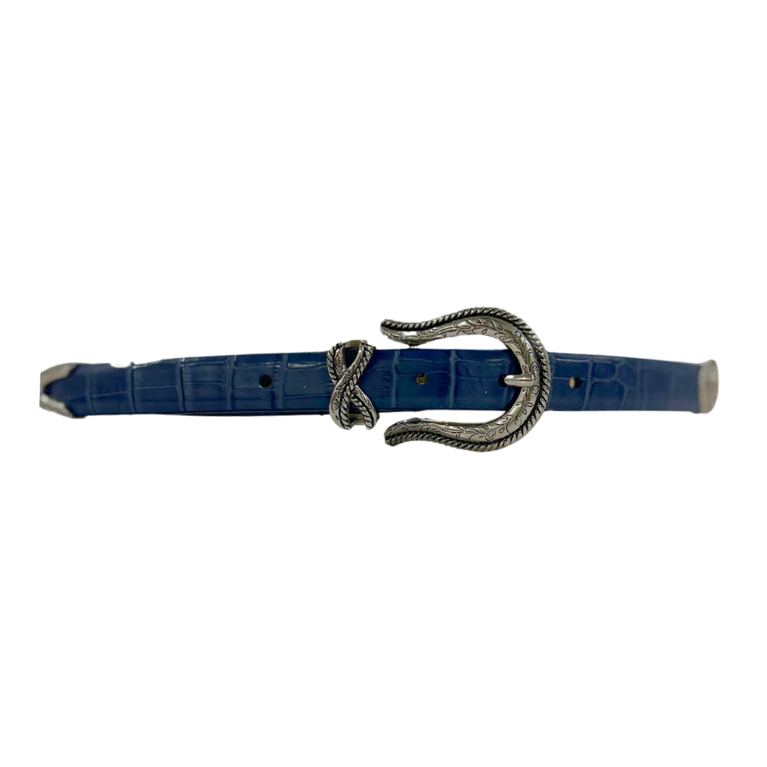 Blue Vintage Leather Belt