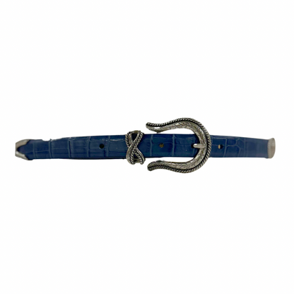 Blue Vintage Leather Belt