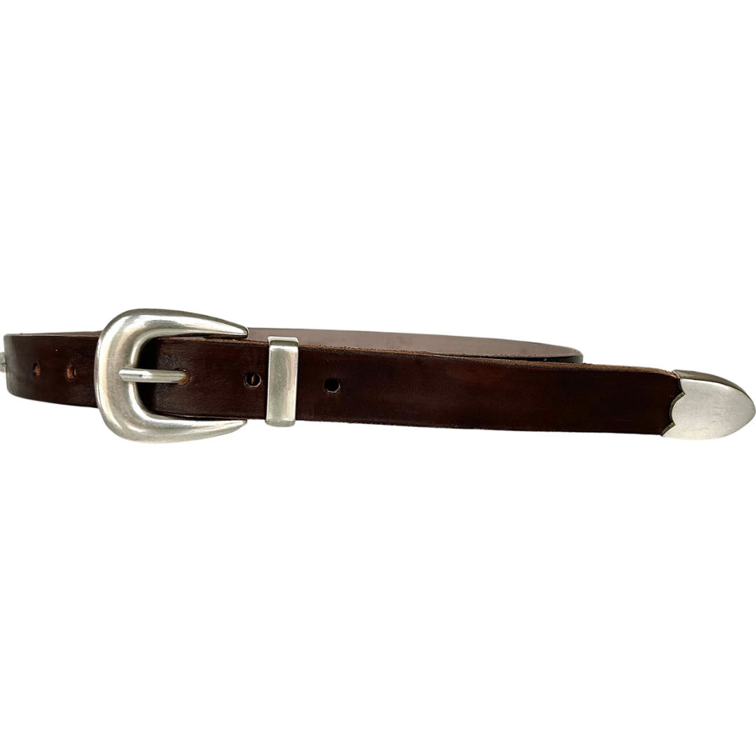 Crystal Dark Leather Belt