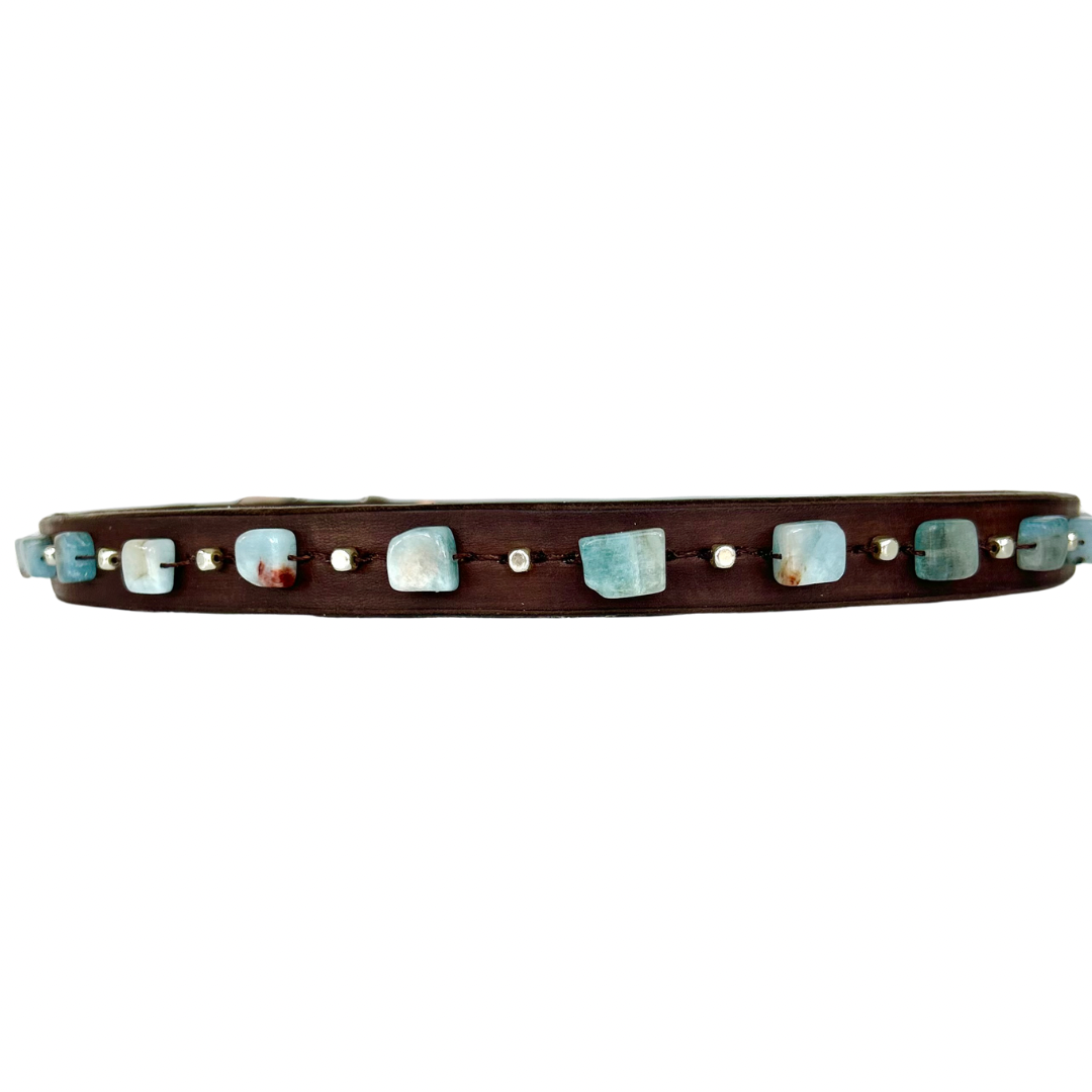 Aquamarine Leather Belt