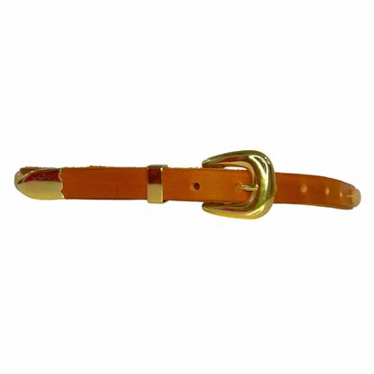 Yellow Jade Oval Leather Belt