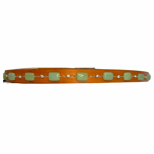 Aventurine Leather Belt