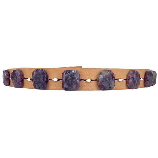 Lepidolite Leather Belt