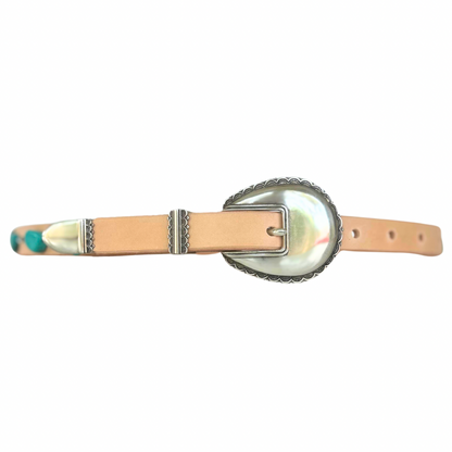 Turquoise Free-Form Leather Belt