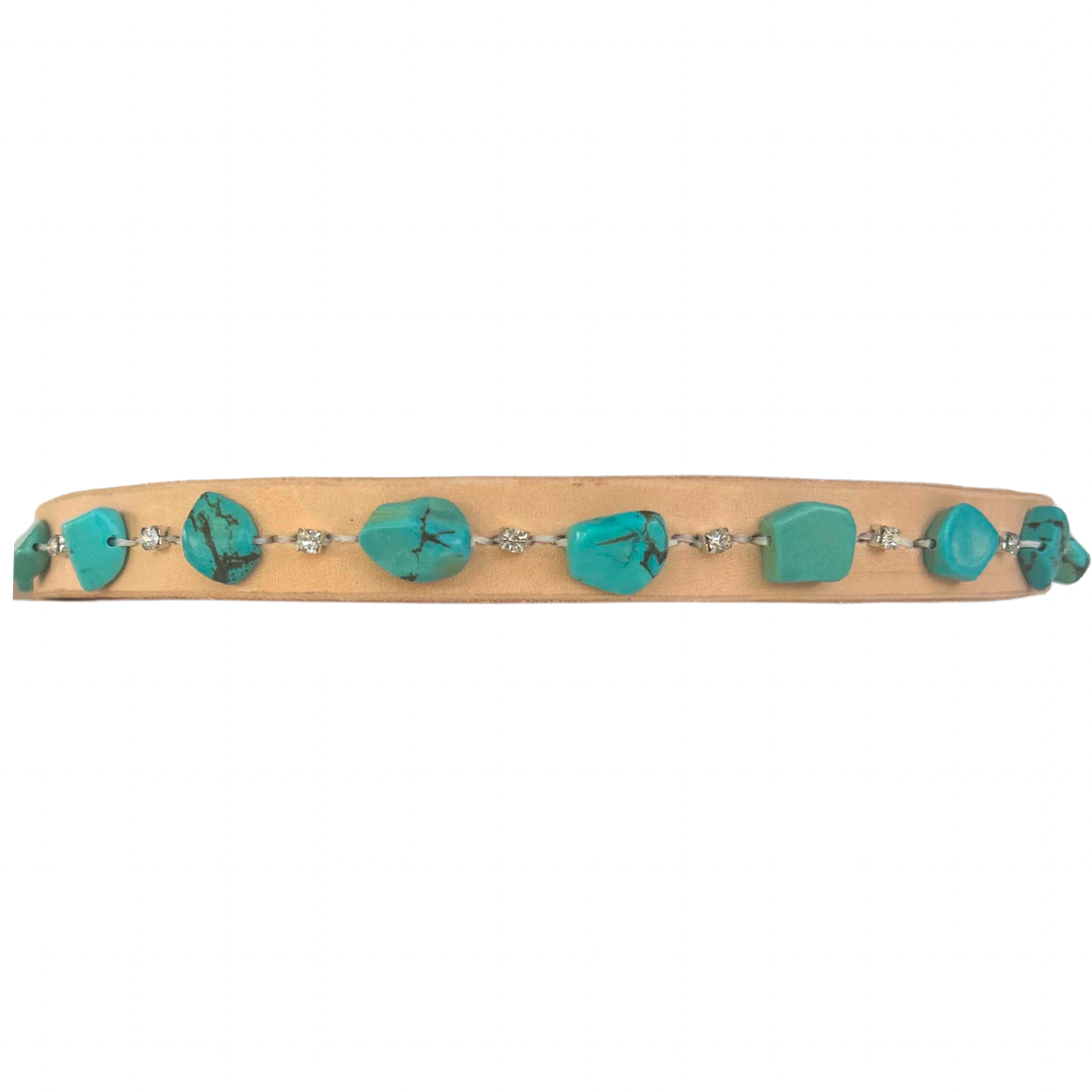 Turquoise Free-Form Leather Belt