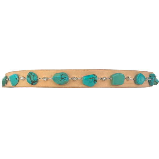 Turquoise Free-Form Leather Belt