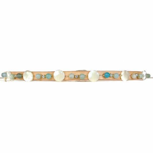 Aquamarine & Shell Hatband