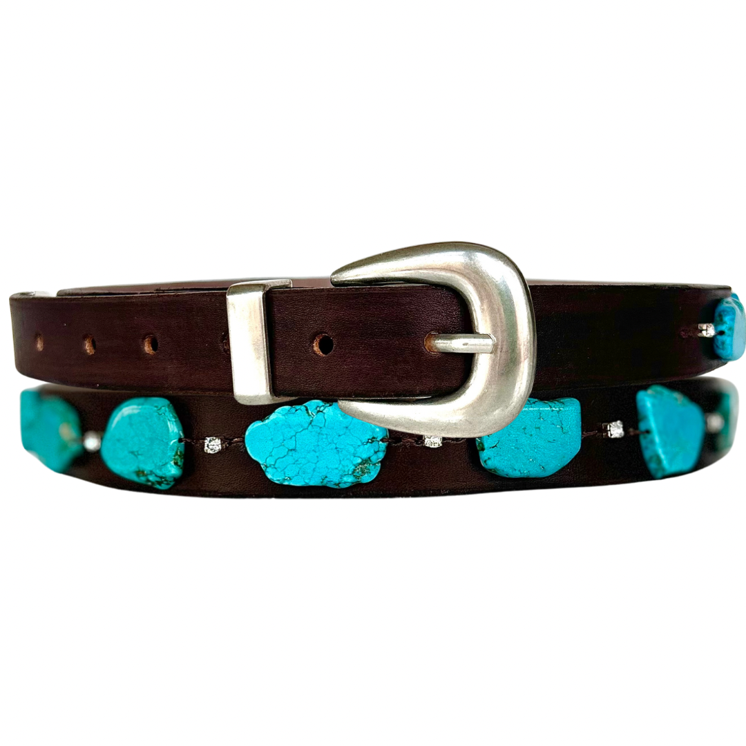 Turquoise Leather Belt