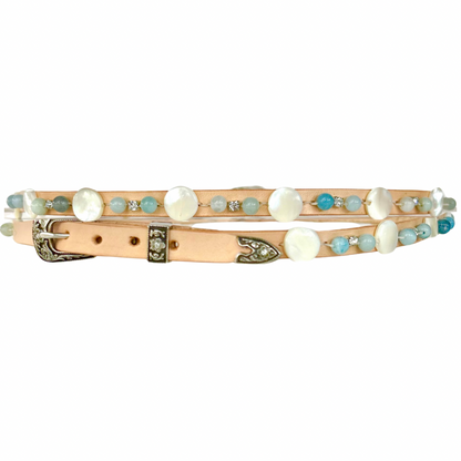 Aquamarine & Shell Hatband